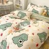 Bedding sets Cute Carrot Duvet Cover Set Flat Sheet Pillowcases Bear Dinosaur Ins Kids Adult Fashion Gift Single Queen Linen 230822