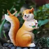 Garden Decorations Home Decoration Solar Resin Animal Ornaments Outdoor Courtyard Lawn Landscape Cute Squirrel Night Light Handmade Crafts