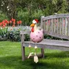 Garden Decorations Stake Fence Ornament Chicken Sculpture Backyard Home Decor Supplies Funny Cute Chick Big-eyed Handicraft Animal Figurine