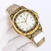 PP 5711 Yellow Gold Mens Watch Black Engraving Pattern Cal.324SC Automatic Mechanical Power Reserve Sapphire Crystal Waterproof 50M Luxury Wristwatch 6 Colors