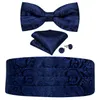 목 타이 세트 브랜드 로얄 블루 Cummerbund for Men 공식적인 활 신사 턱시도 드레스 액세서리 웨딩 셔츠 장식 230822