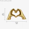 Nordic Style Heart Gesture Sculpture Resin Love Finger Figurines Wedding Home Living Room Desk Ornaments Q230823