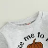 Kleidungssets 0617 Lioraitiin 03 -jährige Kleinkind Baby Jungen Mädchen Halloween Sweatshirt Kürbis Buchstaben Langarm Pullover Autumn Top 230822