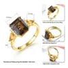 Anneaux de mariage Naturel Smoky Quarts Argent Jaune Plaqué Or 3 6 Carats Véritable Citrine Femmes Classique Style S925 Fine Jewelry 230822