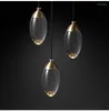 Lampes suspendues Lampe LED en verre cristal nordique Éclairage intérieur Salle à manger Chambre Cuisine Atroom Décoratif