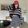 Maglioni femminili pullover retrò americani da donna da donna studentessa di moda maglione a strisce streetwear harajuku cool all-match