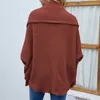 Kobiety swetry jesienne zimowe dzianiny Kobiety Batwing Batwing długi rękaw zwykły płaszcz szalik Modna Modna Tops Solidne ubranie 230822