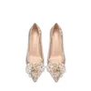 Dress Shoes FEIFANSHAONV 2023 wedding shoe bridesmaids pointed toe stiletto single shoes champagne sequined heels 230823