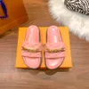 Mode Sandalen Designer Damen Sandalen Herren Hausschuhe echte Leder dicke Sohle Kette Outwee Flat unten lässige Schuhe 35-45