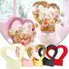 Cadeau cadeau coeur forme fleurs boîtes papier d'emballage amour romantique femmes panier de fleurs sacs portables fête petite amie saint valentin cadeaux