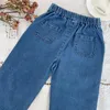 Pantaloni per bambini jeans a colori solidi ragazze primaverili autunno ragazza stile casual vestiti per bambini in stile