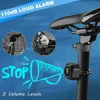 Cuernos de bicicleta USB recargable alarma con control remoto 110DB ruidoso inalámbrico antirrobo vibración sensor de movimiento seguridad del vehículo 230823