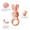 歯のおもちゃToys Tyryhu Baby Small Rabbit Wood Rattle Woode Teether Mobile Pram Brib Ring DIYかぎ針編みSOOHER BRACELET BPA FREE 230822