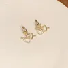 ホロウアウトxのぶら下がりイヤリングx for women gold color zircon zirconクリスタルドロップイヤリングビンテージジュエリー