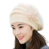 Berets moda elegancka dama kobiety beret beret beret culean klasyczny wełna wełna czapka kwiatowa Keep Winter Miękki stały kolor czapki 230822