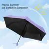 Paraplyer Rainy Paraply Mini Parasol Sun Protection Fick Simple Style Small