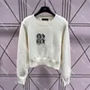 Rhinestone Letter Women Sweaters Pullover Overdimensionerade tröja damer stickade tröjor