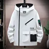 Men's Jackets Zipper Jacket Men's Pilot Hooded Jacket Spring and Autumn Baseball Uniform Card Loose Pullover Front Pocket Coat 230822