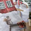 Чистые шторы белка Рождественская подарочная коробка снеговика для гостиной спальни спальня Voile занавес Организатор балкон балкон