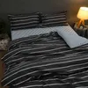 Bedding sets Stripes Duvet Cover case Fashion Black White Grid Striped Bedding Set Bed Linens Quilt Cover Bedspreads R230901