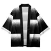 Ethnic Clothing Fashion Kimono Men Women Gradient Printed Cardigan Haori Obi Asian Clothes Harajuku Japanese Style Tops