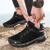 Säkerhetsskor Hikeup Högkvalitativ läder Vandring Hållbar utomhussport Män Trekking Laceup Climbing Hunting Sneakers 230822