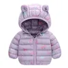 Daunenmantel Baby Jungen Herbst Herbst Winter Kapuzepolsterpolsterte Jacke Kinderkleidung Kleidung Kleinkind Dinosaurier Außenbekleidung Kinder Kleidung J230823