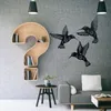 Wall Stickers 3 Pieces Bird Hanging Figurines Hollow Out Silhouette Sculpture Hummingbird Sign Animal Indoor Outdoor Decorations 230822