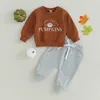 Conjuntos de ropa Tregren 03Y Trajes de Halloween para bebés con estampado de letras Sudadera de manga larga y pantalones elásticos para niños pequeños Chándal de otoño de 2 piezas 230823