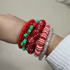 Strand 6PCS Cute Y2K Harajuku Acrylic Red Mushroom Strawberry Beaded Bracelet Set For Women Egirl Aesthetic 90s EMO Wristband Jewelry