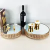 Bakeware Tools Multi-Layer Fruit Plate Mirror Lace Cake Stand Gold Color