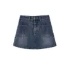 Denim rok Womens Retro Split Pocket Design Modieuze Niche Zomer Hoge Taille Casual Tas Een Lijn Super Kort