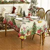 Table Cloth Christmas Pine Truck Print Tablecloth Christmas Winter Dinner New Year Gift Family Kitchen Restaurant Decoration Accessories R230823