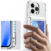 Shockproof Transparent Clear Card Holder Wallet Case For iPhone 15 Pro Max 14 Plus 13 12 11 XR XS X 8 Kickstand Hybrid Heavy Duty Phone Cover