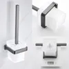 Bath Accessory Set Small Accessories Stainless Steel 2/4 Hooks Paper Rack Towel Bar Brushed Holder Metal Grey Bathroom