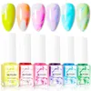 Nagellack makartt blommande nagellack 6mlsoak-off uv gel polsk nagel bläck akvarell rosa blå pastell blomma nagelkonst lack magi 230822