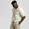 Men's Sweaters Factory Wholesale Price Fashionable Cotton Knitted Cardigan ShortSleeved Polo TShirt 230822