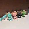 Schlüsselanhänger kreativ Schöne Trage von Strohhut Little Dinosaur Baby Keychain Keyrings Auto Schlüsselkette Ring Frauen Bag Anhängerhalter