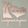 Other Event Party Supplies Custom Couples Name Date Bride Groom Kissing Silhouette Cake Topper For Wedding Anniversary Decoration 230822