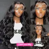 30 pouces Transparent Body Wave 13x6 HD Lace Frontal Wig Hair humain 250% 13x4 Perruque avant en dente