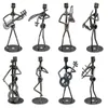Decorative Objects Figurines Metal Musician Guitar Player Statue Musical Instrument Little Iron Art Collectible Figurine Cafe Office Book Shelf Decorate 230823