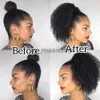 Pelucas sintéticas Afro Kinky Curly Cordón Ponytail Mongol Kinky Curly Wrap Around Ponytail 4B 4C Remy Hair Human Hair Ponytail x0823