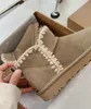 Designer Platform Boots For Women Ultra Chestnut Matte Fur Snow Boot Suede Wool Blend Comfort Winter Designer Ankle Booties Bu