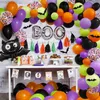 Décoration de fête Halloween Ballon Guirlande Arch Kit Orange Violet Noir Araignée Ballons En Latex Halloween Horreur Décoration De Fête Ballons Confettis L0823