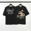 Roupas de moda de grife masculino de luxo camisetas camisetas high street codilos de crocodilo lavagem de homens velhos e femininos de manga curta de hip hop feminino