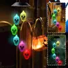 Andra evenemangsfestartiklar LED Solar Wind Chime Lamp Halloween Scary Pumpkin Skull Elf Decoration Chandelier Outdoor Courtyard Garden Halloween Decoration L0823