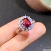 Clusterringen kjjeaxcmy fijne sieraden 925 sterling zilver ingelegde natuurlijke granaatring delicate vrouwelijke mode -ondersteuning testen