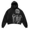 Men's Hoodies Sweatshirts Y2K Harajuku Cartoon Skull Head Printed Hooded Sweater for Men and Women Ins Street Hip Hop Loose Comfortable Hooded Pullover 230822