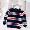 Pullover Boys Sweater Children Knitted Pullover Clothes Autumn Boy Baby Child Cotton Striped Infant Baby Sweaters Toddler 27y 230822