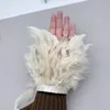 Bangle fluffig päls fjäder manschetter kvinnor verklig struts arm manschett mode handtillbehör snäpp armband